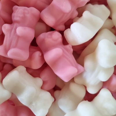 Oursons Duo Rose et Blanc ‑ Confiserie, bonbons en ligne ‑ CandyBulle